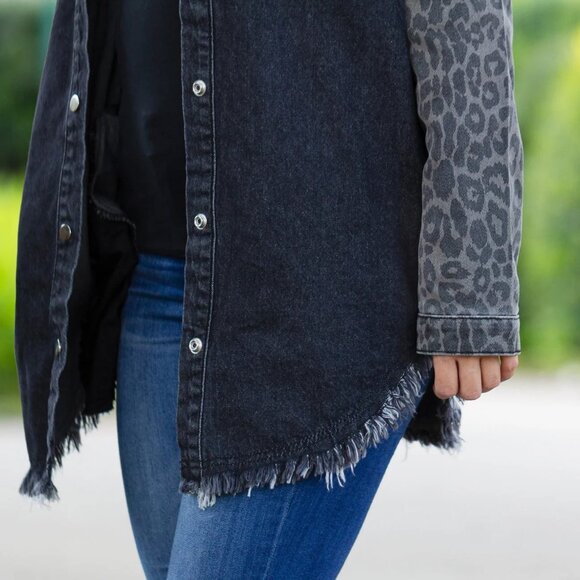 Sunshine Rodeo Sz. L New with Tags Leopard Sequin Shacket - Picture 4 of 16